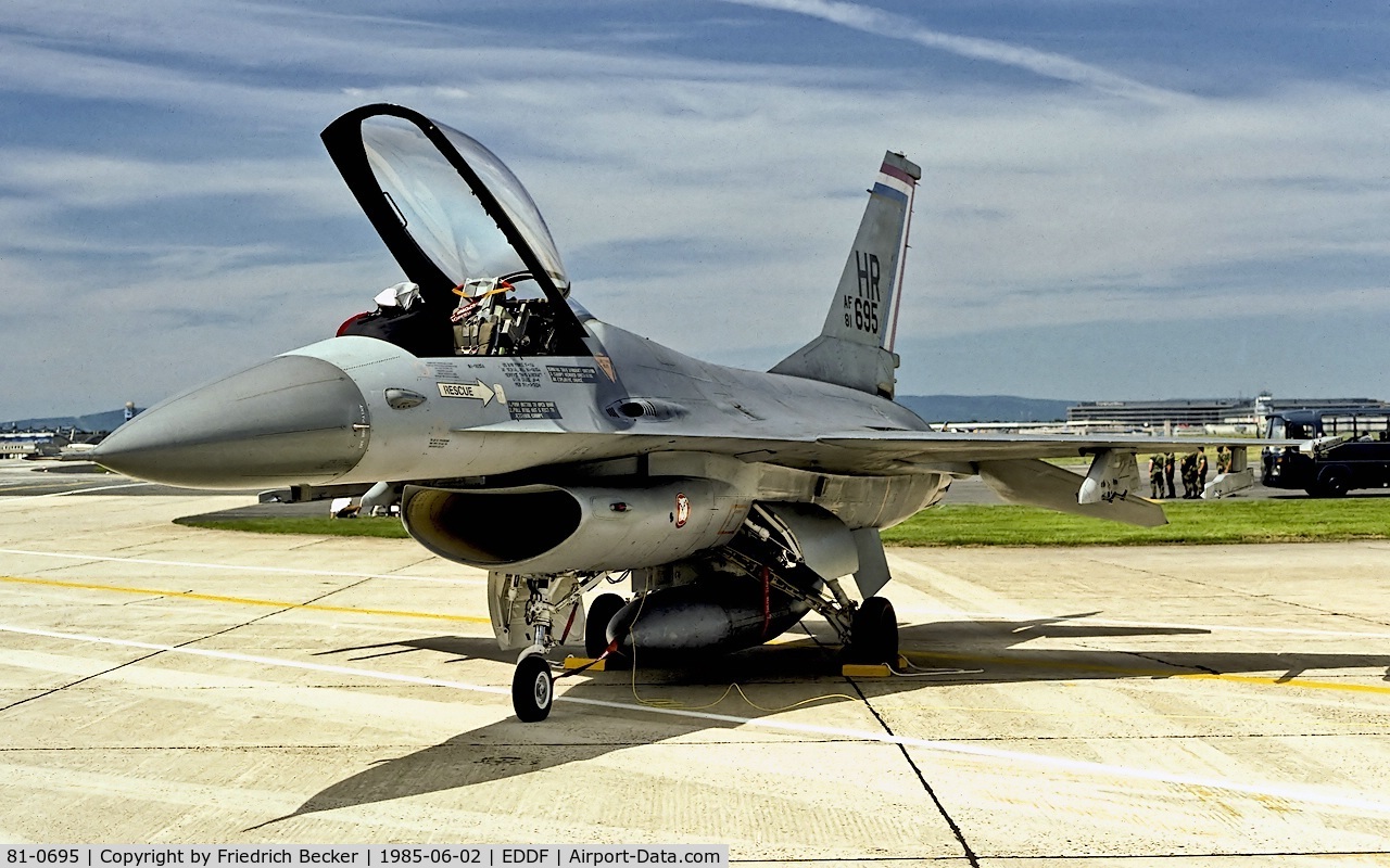 81-0695, 1981 General Dynamics F-16A Fighting Falcon C/N 61-376, static display