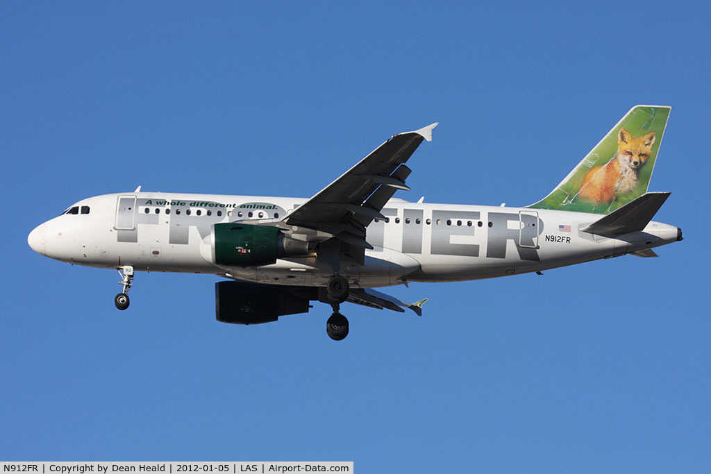 N912FR, 2002 Airbus A319-111 C/N 1803, Frontier Airlines red fox 