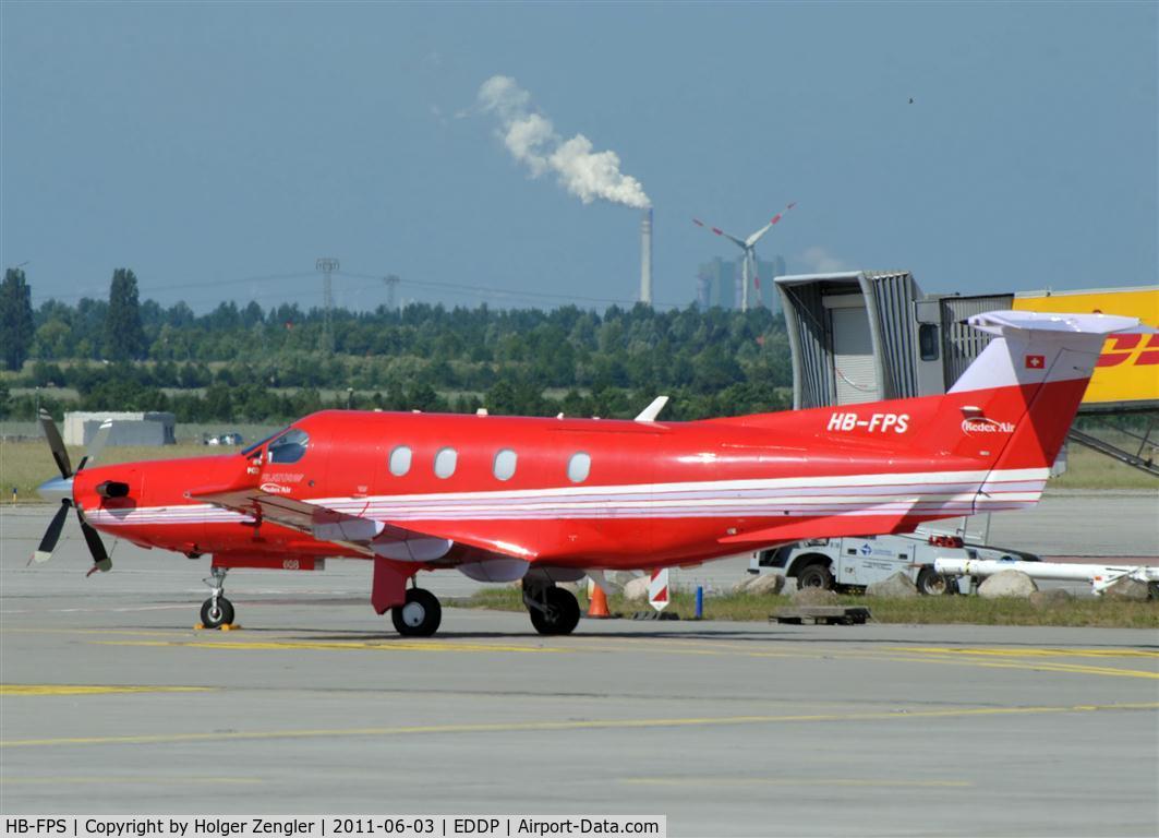 HB-FPS, 2005 Pilatus PC-12/45 C/N 608, Red swiss arrow on LEJ GAT.