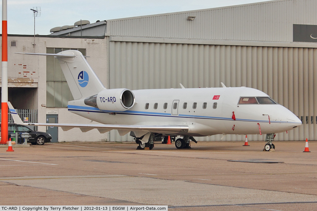 TC-ARD, 2005 Bombardier Challenger 604 (CL-600-2B16) C/N 5611, Turkish Registered 2005 Bombardier CL-600-2B16, c/n: 5611 at Luton