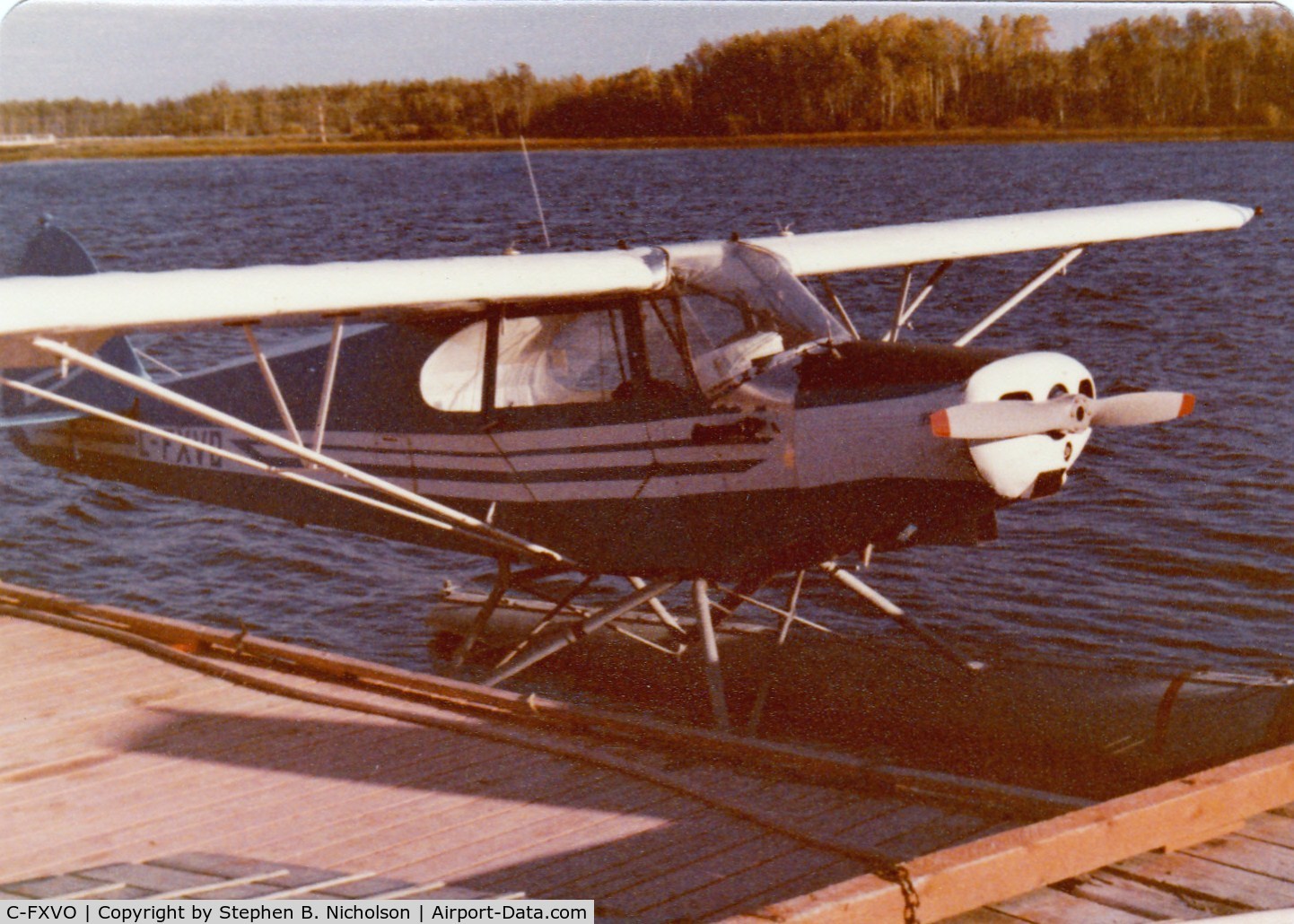 C-FXVO, 1947 Piper PA-12 Super Cruiser C/N 12-1542, When I bought XVO from Bob Dowhey of Ignace Airways in 1979 she looked almost vintage. Seen here at the foot of 5th Ave in Sioux Lookout