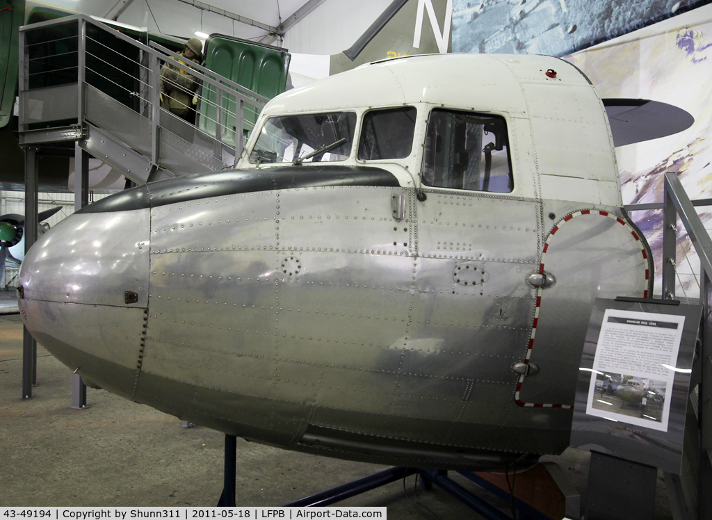 43-49194, Douglas C-47A-10-DK skytrain C/N 15010, Only nose preserved @ Le Bourget Museum...