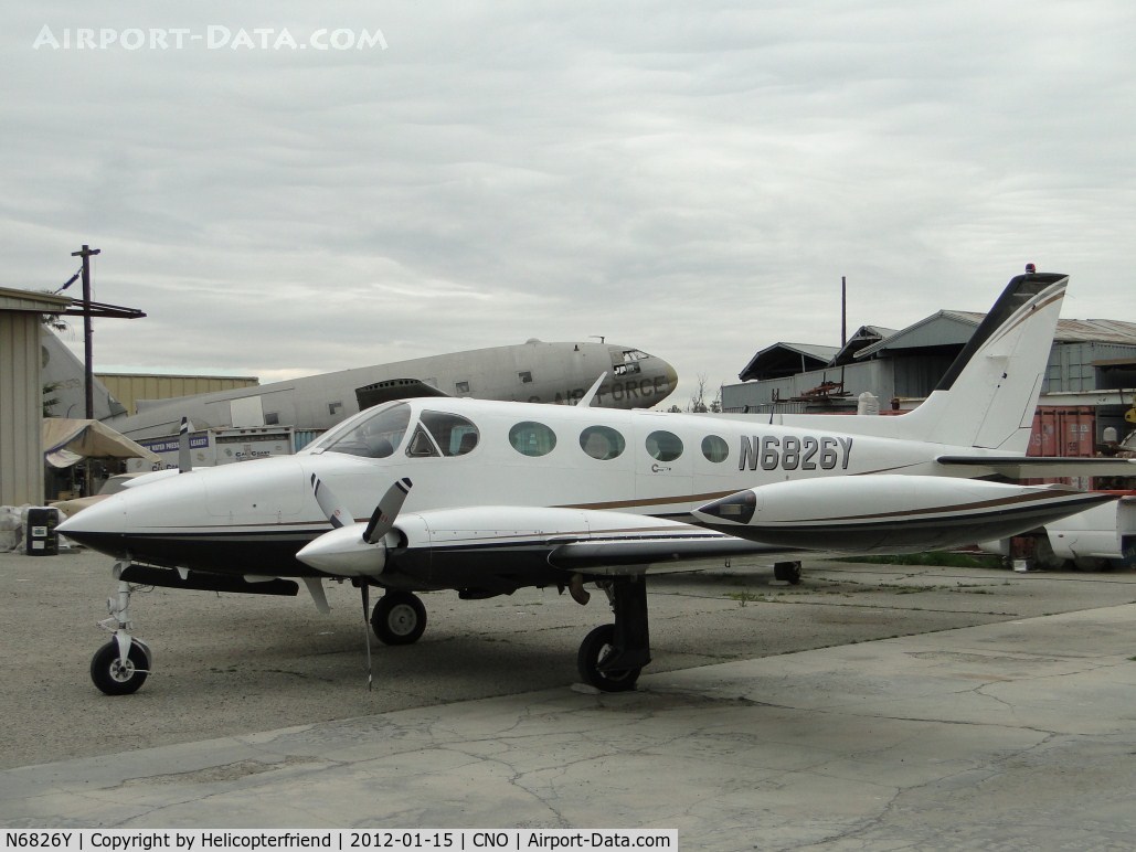 N6826Y, Cessna 340A C/N 340A1216, Parked inside the paintshoop area