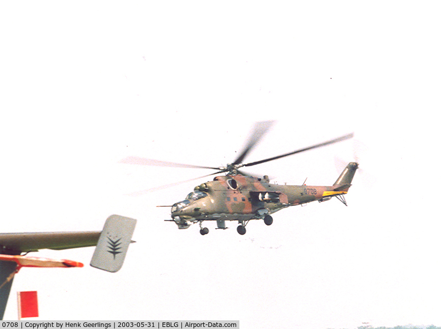 0708, Mil Mi-24V Hind E C/N 730708, Slovak AF at Heli Meet , Bierset AB