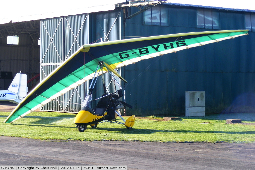 G-BYHS, 1999 Mainair Blade 912 C/N 1187-0299-7-W990, at the Icicle 2012 fly in