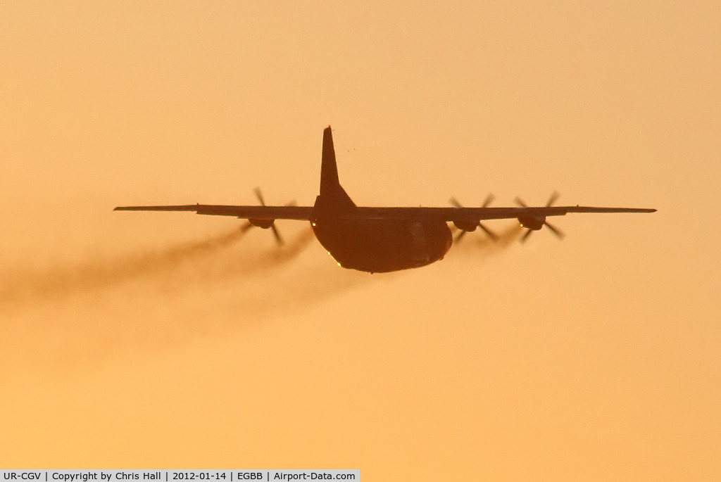 UR-CGV, 1966 Antonov An-12BP C/N 6344610, Meridian Antonov An-12BP departing into the sunrise