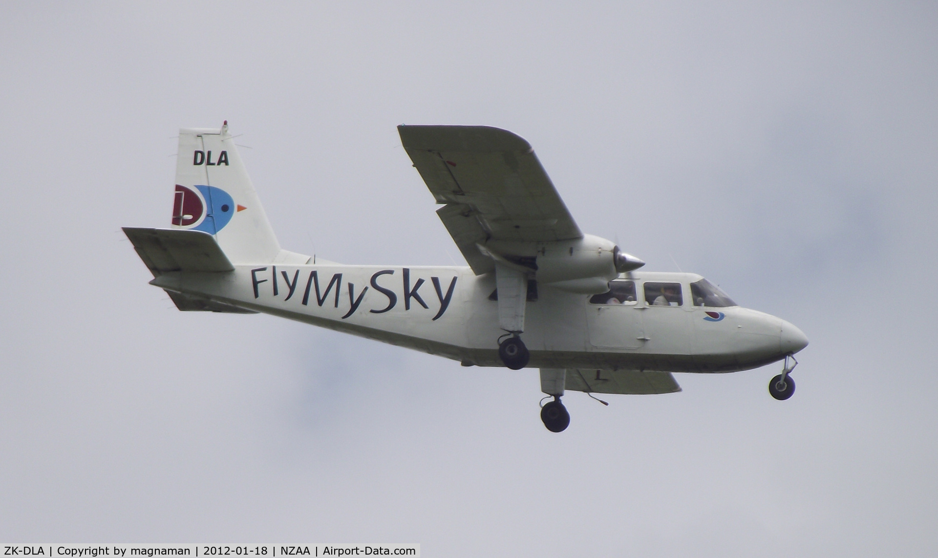 ZK-DLA, Pilatus Britten-Norman BN-2B-26 Islander C/N 2131, On short finals to Auckland - nicely over the viewing area!