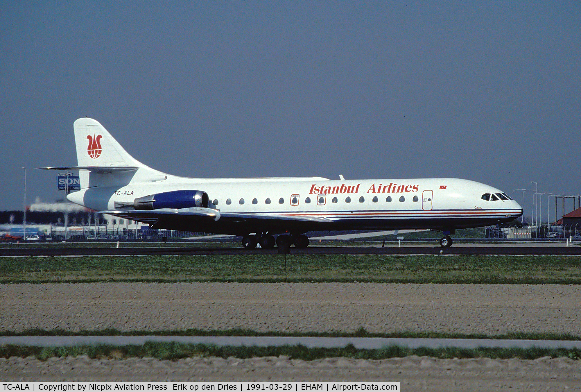 TC-ALA, 1969 Sud Aviation SE-210 Caravelle 10R C/N 250, Istanbul Airlines Caravelle 10B1R on the runway of Schiphol Apt.