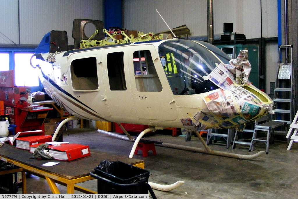 N3777M, 1991 Bell 206L-3 LongRanger III C/N 51485, undergoing maintenance