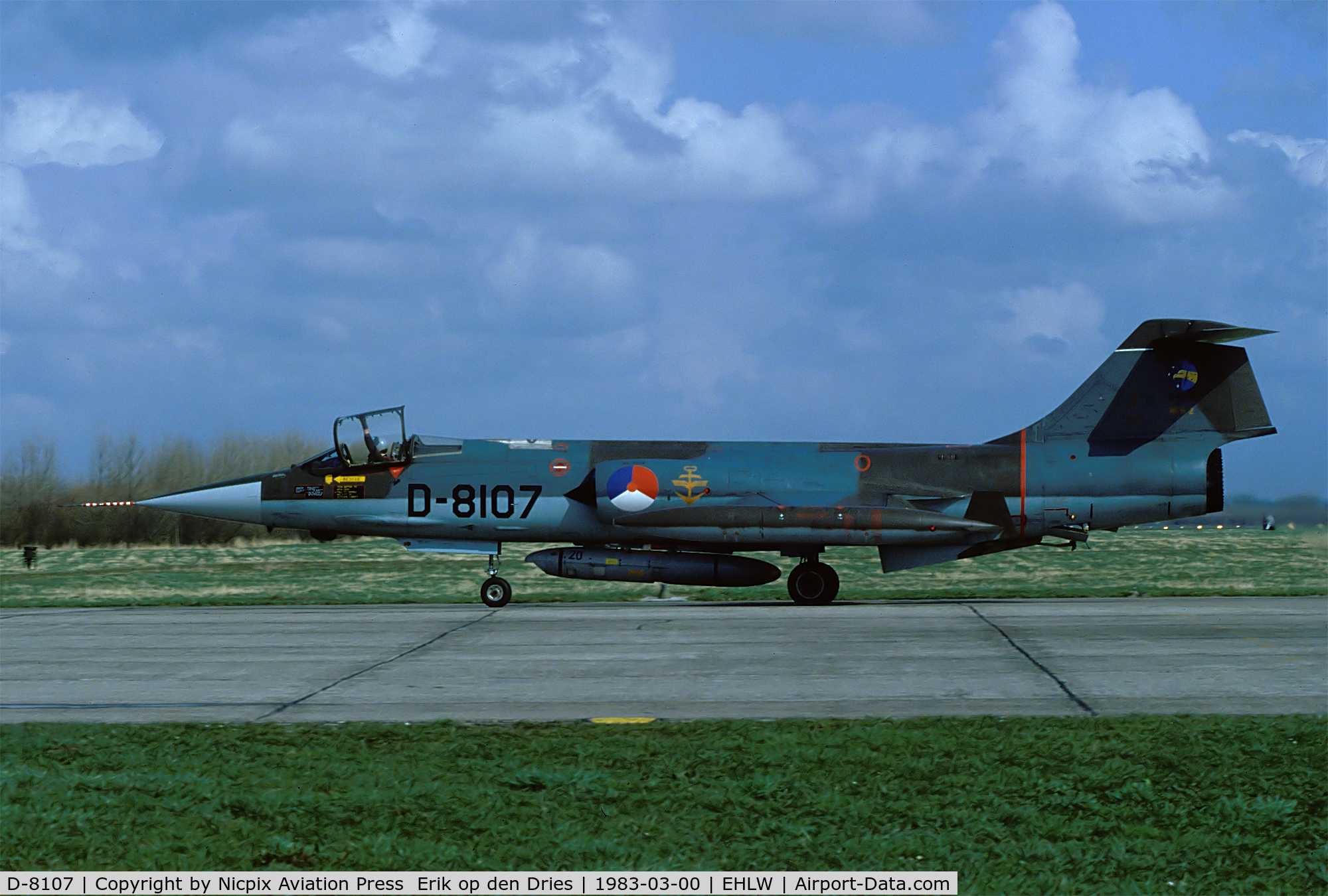 D-8107, Lockheed RF-104G Starfighter C/N 683-8107, 306 sqn F-104G D-8107 carries the reminders of a squadron exchange with German Navy MFG-2 on the jet-intake and the tail.