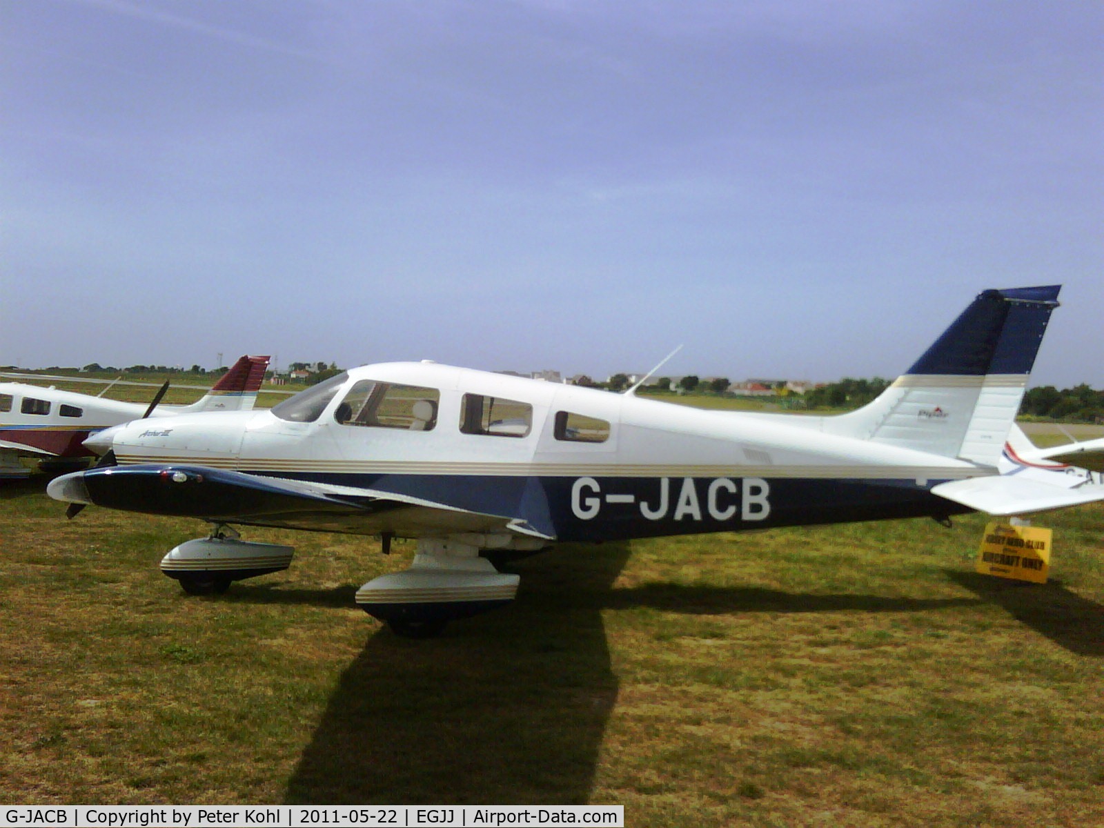 G-JACB, 1999 Piper PA-28-181 Cherokee Archer III C/N 2843278, Parked at Jersey Aero Club