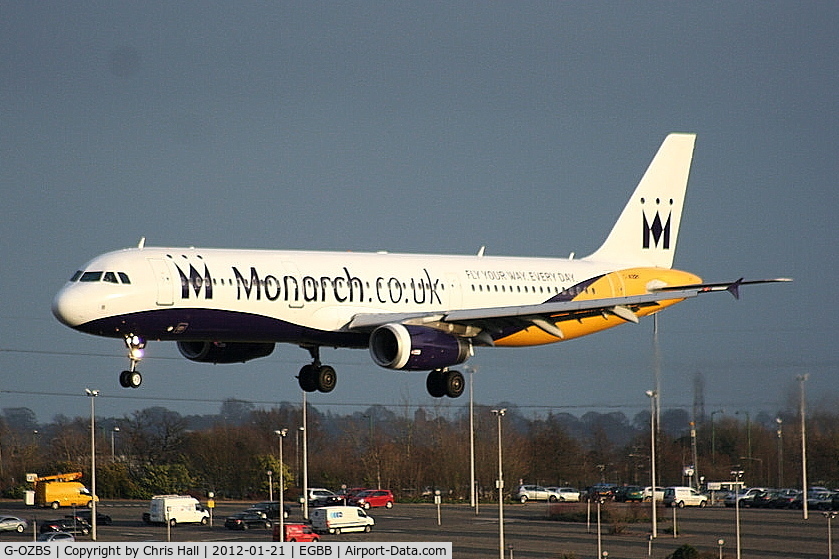 G-OZBS, 2001 Airbus A321-231 C/N 1428, in the new Monarch scheme