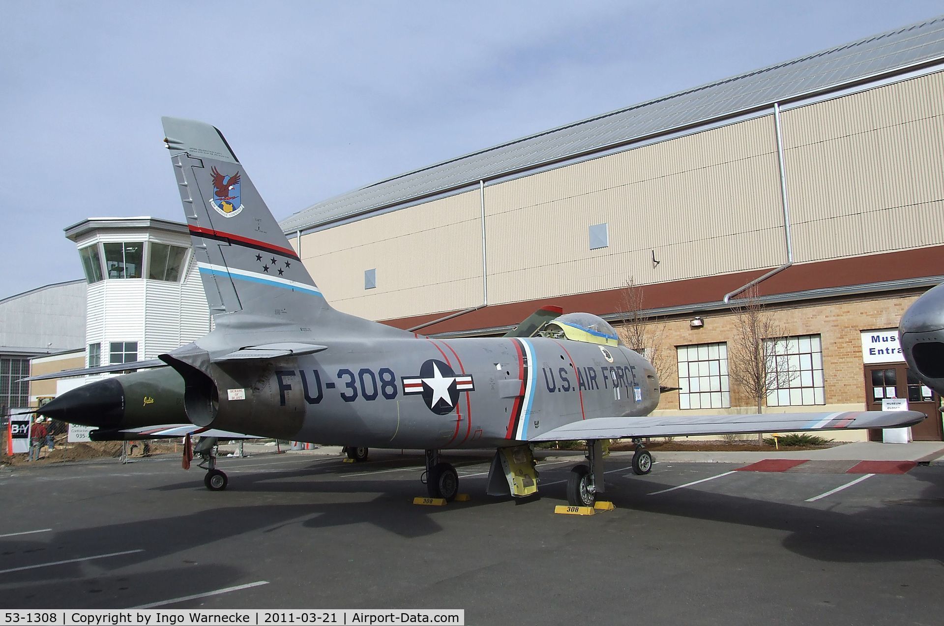 53-1308, 1953 North American F-86H-10-NH Sabre C/N 203-80, North American F-86H Sabre at the Wings over the Rockies Air & Space Museum, Denver CO