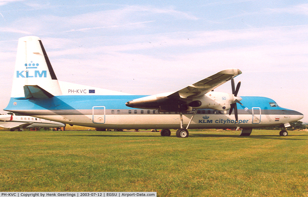 PH-KVC, 1990 Fokker 50 C/N 20191, KLM Cityhopper , charter to Duxford , Flying Legend Airshow