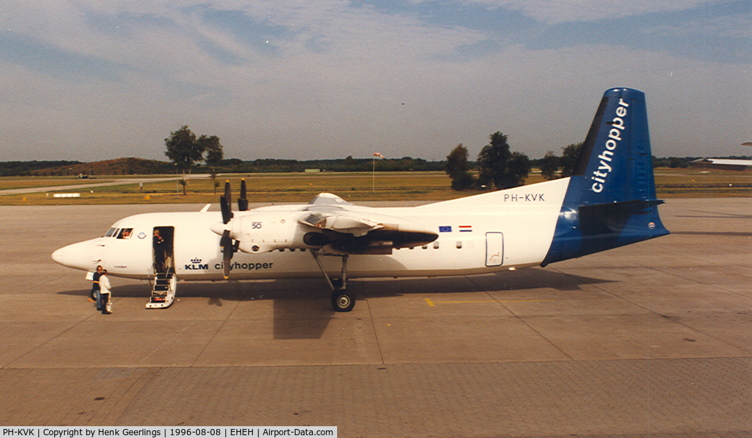 PH-KVK, 1991 Fokker 50 C/N 20219, KLM cityhopper