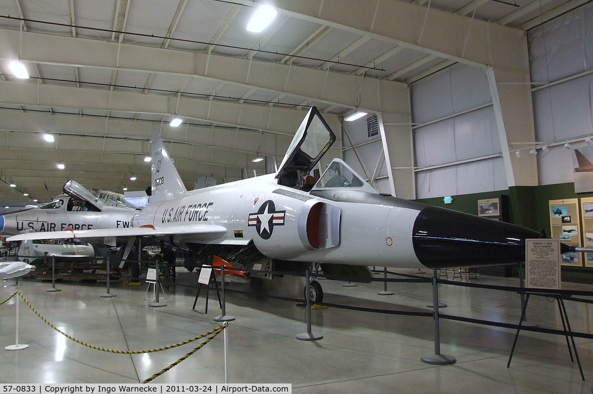 57-0833, Convair F-102A Delta Dagger C/N Not found 57-0833, Convair F-102A Delta Dagger at the Hill Aerospace Museum, Roy UT