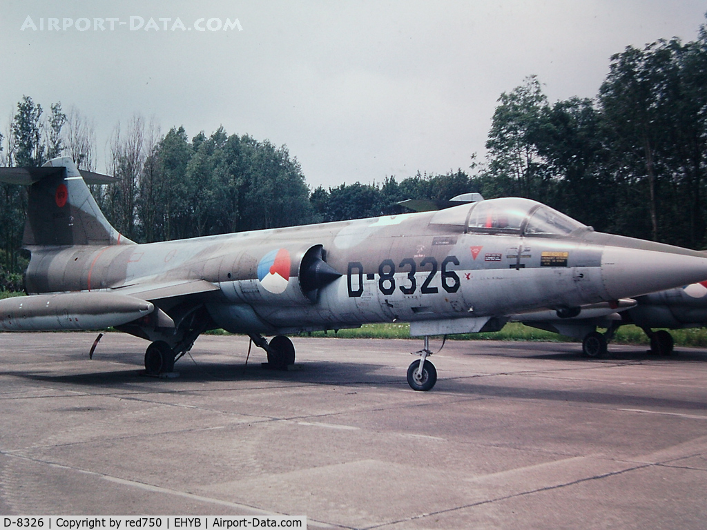 D-8326, Lockheed F-104G Starfighter C/N 683-8326, Starfighter D-8326 at The Hague photographed by Edwin van Opstal, displayed with permission. Scanned from a color slide.