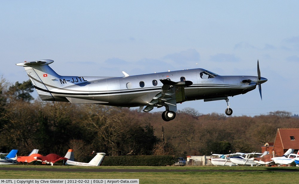 M-JJTL, 2009 Pilatus PC-12/47E C/N 1126, Departing Denham at 13:44 GMT