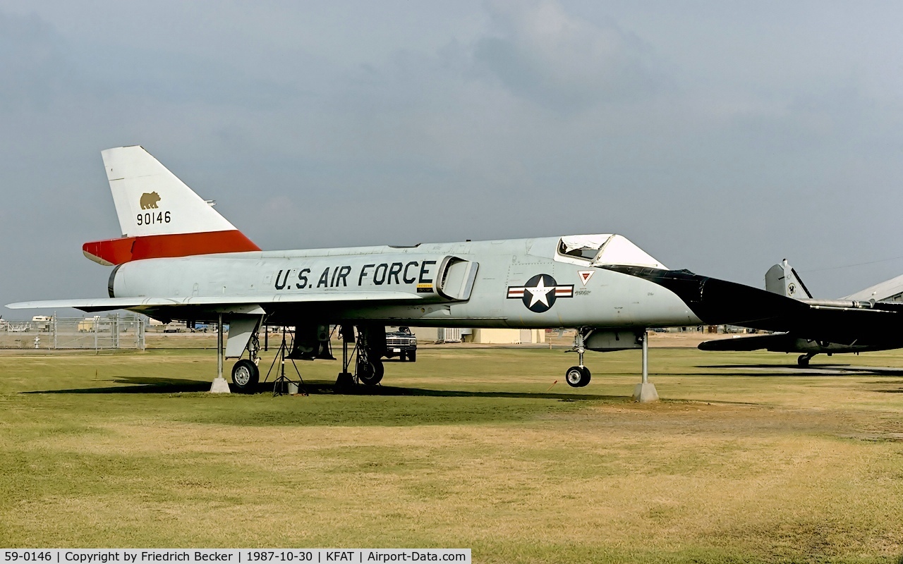 59-0146, 1959 Convair F-106A Delta Dart C/N 8-31-35, on display at Fresno IAP