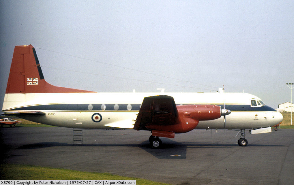 XS790, 1964 Hawker Siddeley Andover CC.2 C/N 1562, Andover CC.2 of the Queen's Flight based at RAF Northolt on a visit to Carlisle in the Summer of 1975.