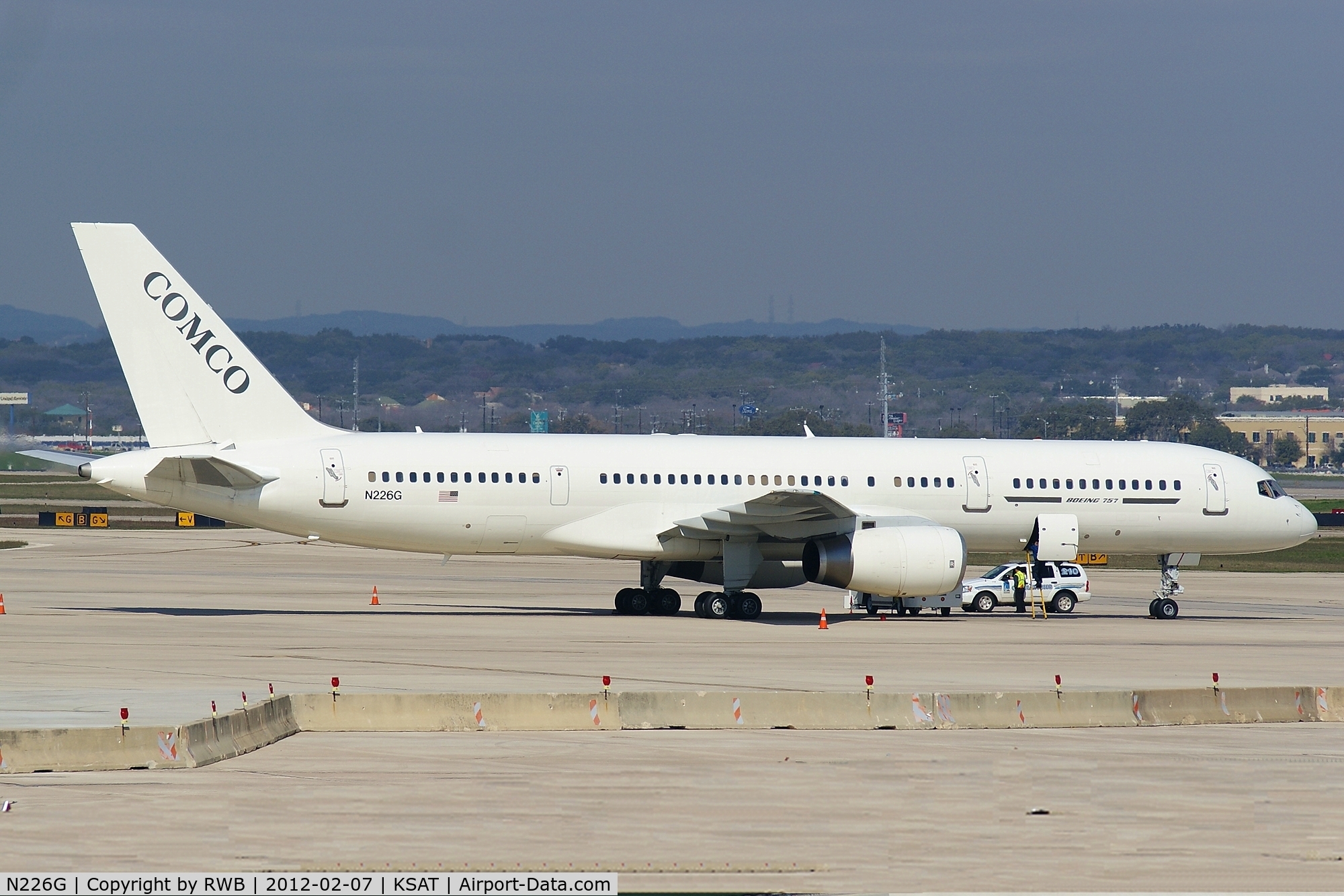N226G, 1992 Boeing 757-23A C/N 25491, Parked at west cargo