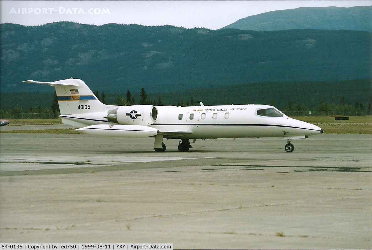 84-0135, 1984 Gates Learjet C-21A C/N 35A-582, Photograph by Edwin van Opstal with permission. Scanned from a color print. C-21A (Lear 35A) from Air Mobility Command Scott AFB