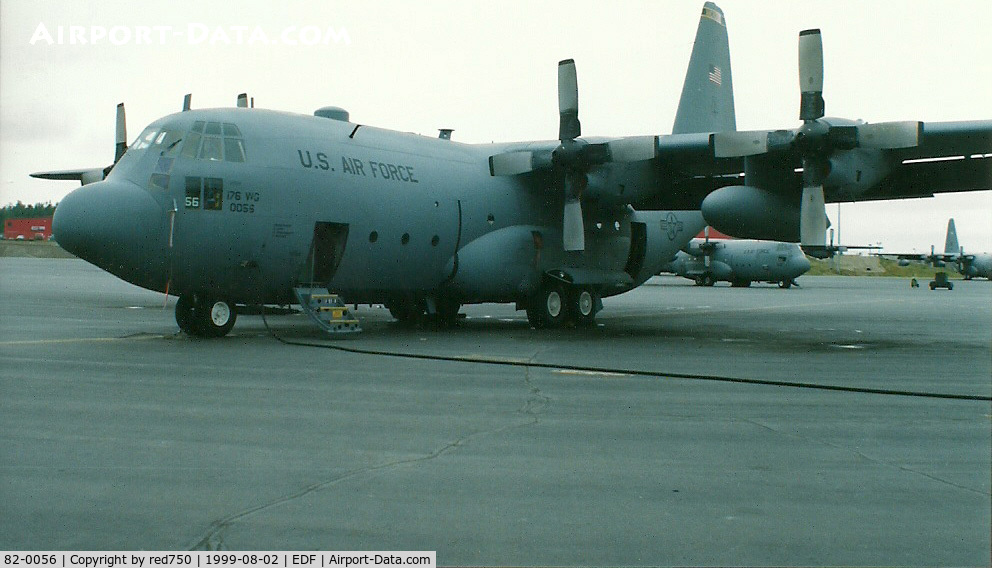 82-0056, 1982 Lockheed C-130H Hercules C/N 382-4971, Photograph by Edwin van Opstal with permission. Scanned from a color print.