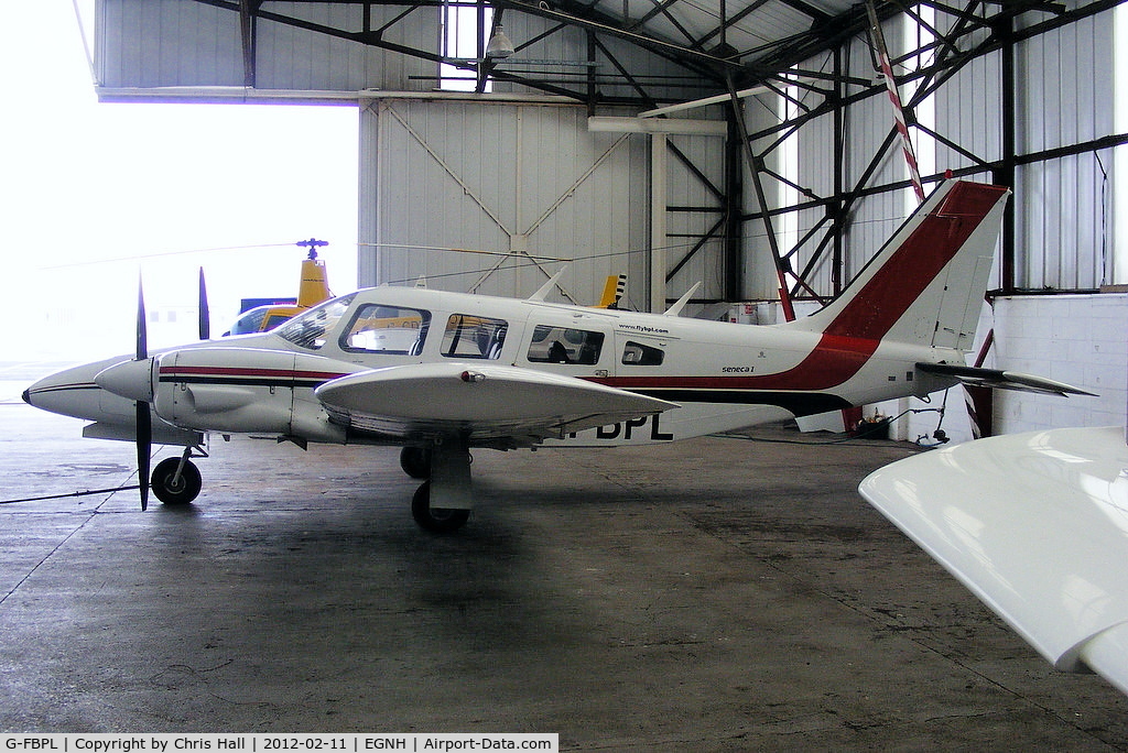G-FBPL, 1973 Piper PA-34-200 Seneca C/N 34-7450056, inside the Fly Blackpool hangar