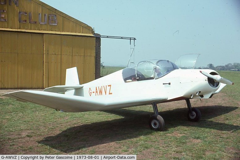 G-AWVZ, 1963 Jodel D-112 Club C/N 898, Taken around 1973 at Panshanger, owner then was a Rolls Royce Test Engineer at Hatfield, Dave ? whose surname I cannot remember. Photo taken prior to a lunchtime local flight. Would be interested to know history since then.