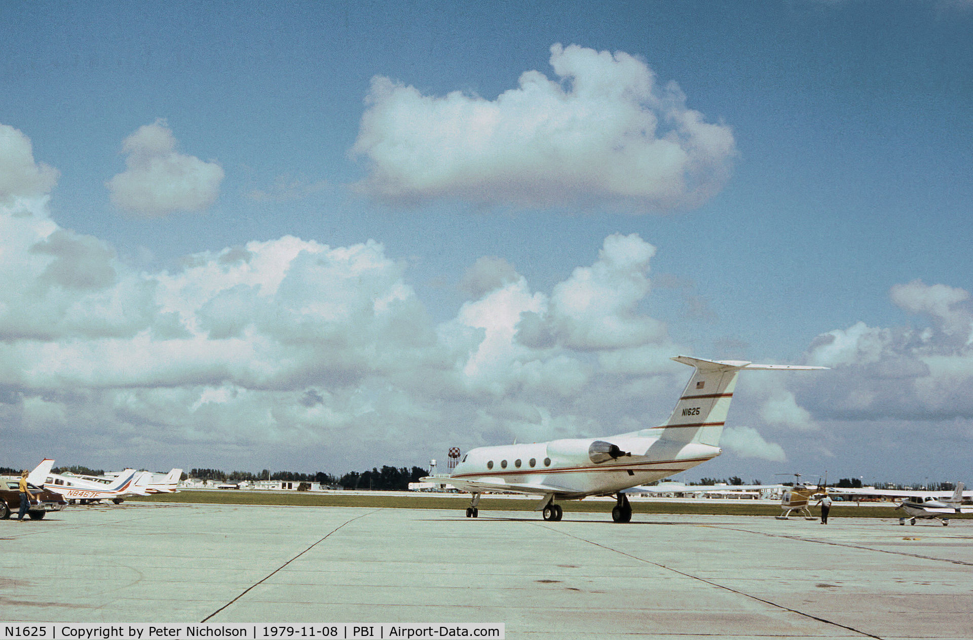 N1625, 1974 Gulfstream Aerospace G1159B C/N 154, Gulfstream II of Texaco Incorporated as seen at Palm Beach in November 1979.