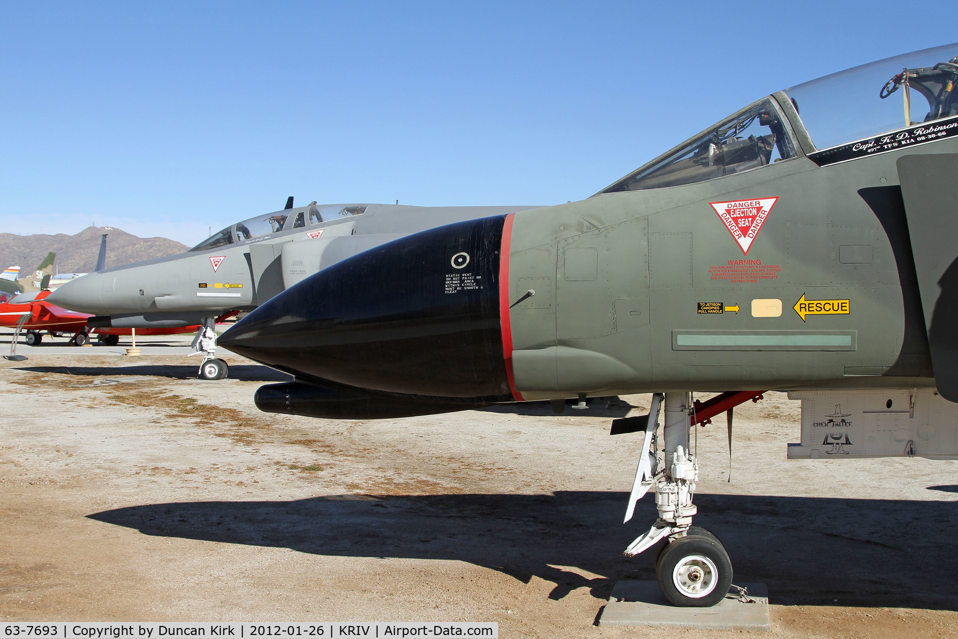 63-7693, 1963 McDonnell F-4C Phantom II C/N 828, Pair of Phantom noses at March AFB museum
