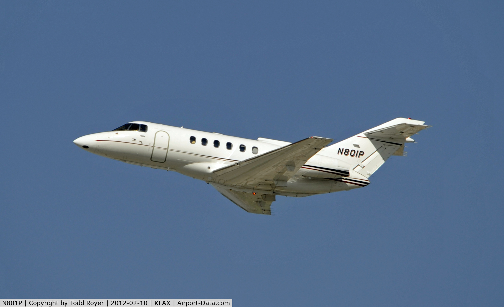 N801P, 1990 British Aerospace BAe.125 Series 800A C/N 258191, Departing LAX on 25R