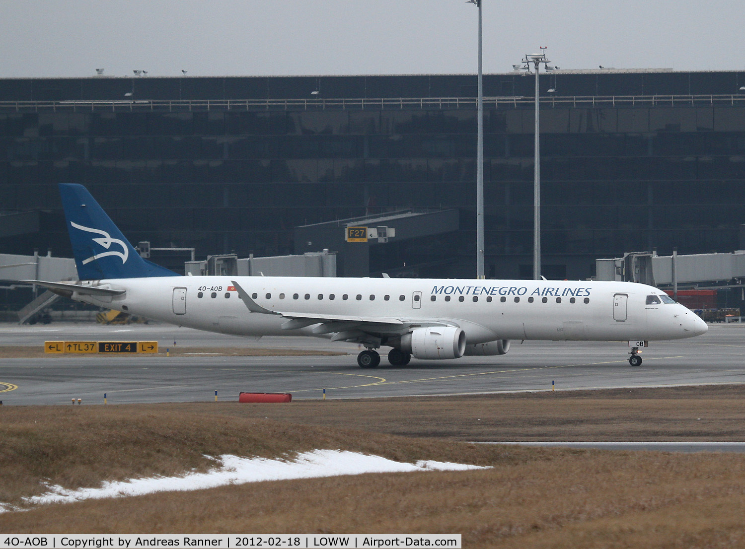 4O-AOB, 2009 Embraer 195LR (ERJ-190-200LR) C/N 19000283, Montenegro Airlines Embraer ERJ-190