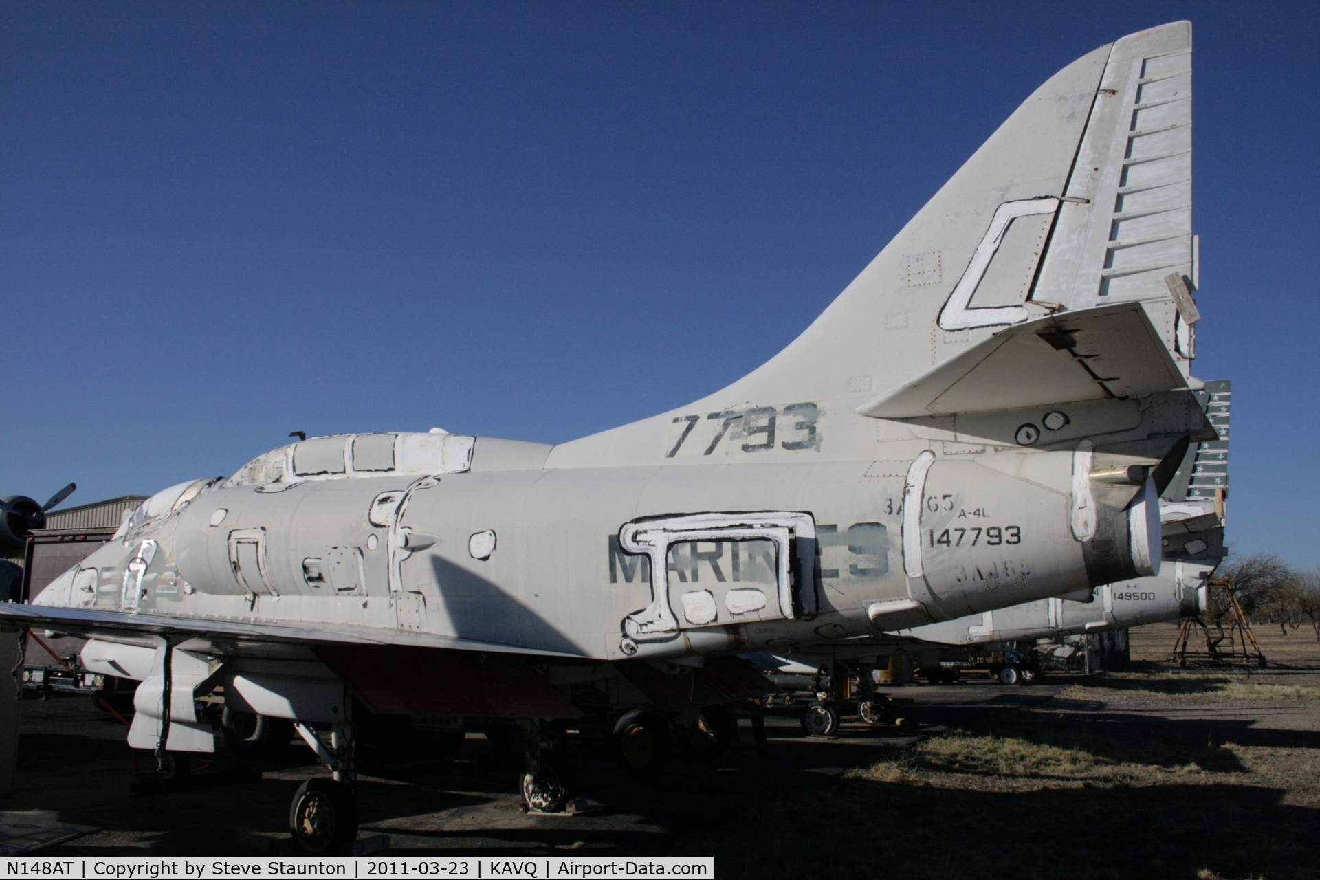 N148AT, Douglas A-4L Skyhawk C/N 12557, Taken at Avra Valley Airport, in March 2011 whilst on an Aeroprint Aviation tour