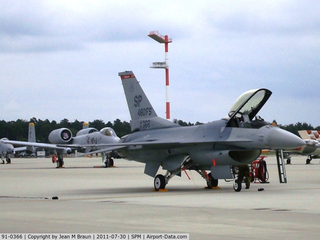 91-0366, 1991 General Dynamics F-16C Fighting Falcon C/N CC-64, SP  Spangdahlem AB  Germany