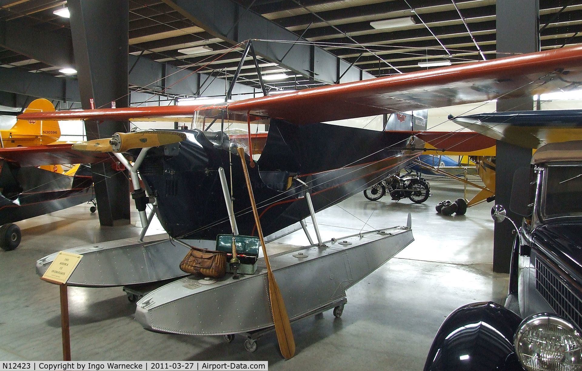 N12423, 1931 Aeronca C-3 C/N A189, Aeronca C-3 on floats at the Western Antique Aeroplane and Automobile Museum, Hood River OR