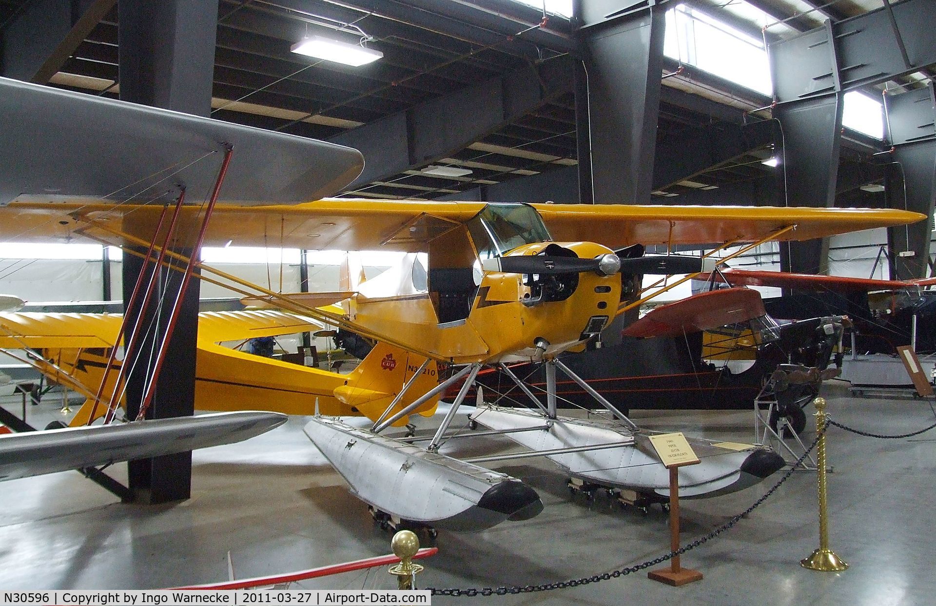 N30596, 1940 Piper J3C-65 Cub Cub C/N 4963, Piper J3C-65 Cub on floats at the Western Antique Aeroplane and Automobile Museum, Hood River OR