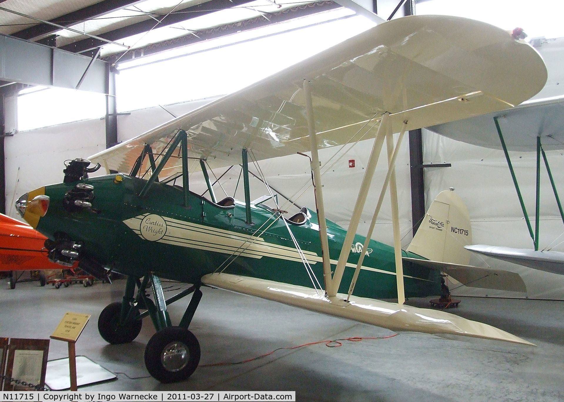 N11715, 1931 Curtiss-Wright Travel Air 12-W C/N 12W-2040, Curtiss-Wright Travel Air 12-W at the Western Antique Aeroplane and Automobile Museum, Hood River OR