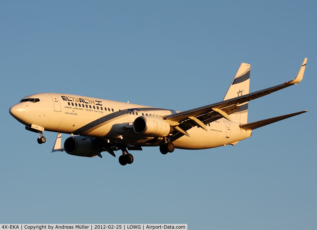 4X-EKA, 1999 Boeing 737-858 C/N 29957, Arrived in the last sunrays of the day.