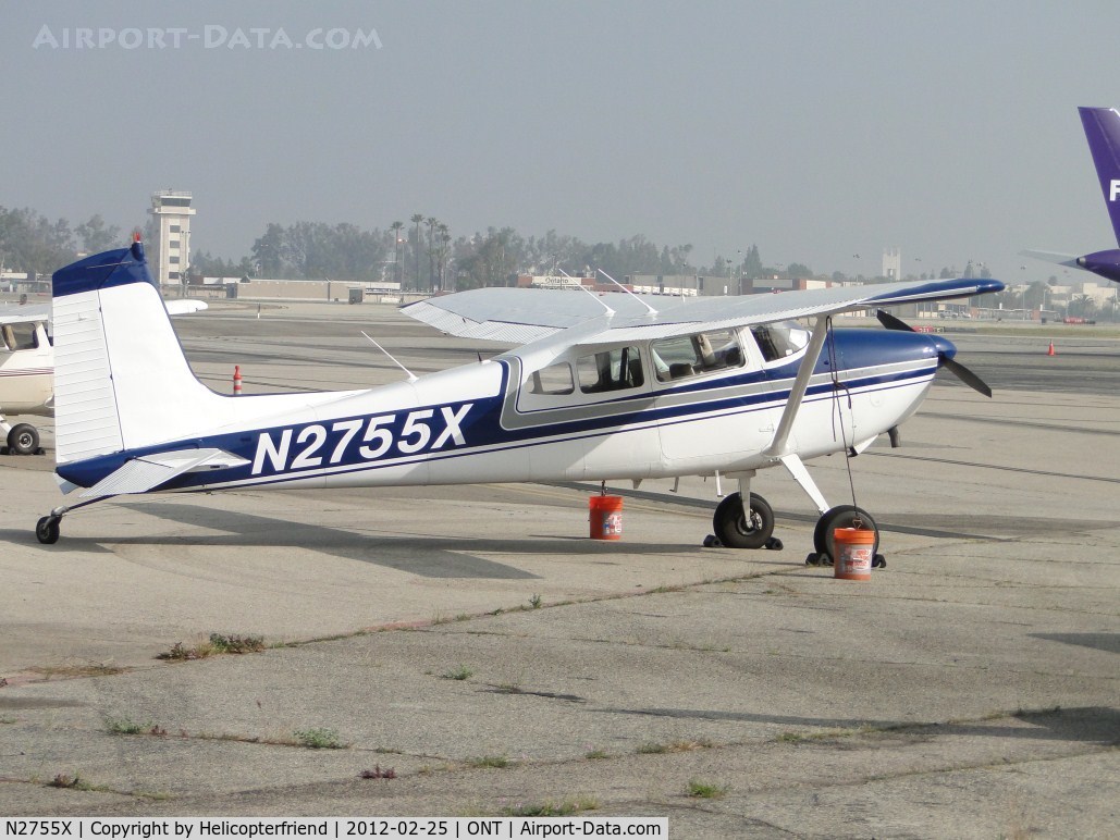 N2755X, 1965 Cessna 180H Skywagon C/N 18051555, Parked on the south west