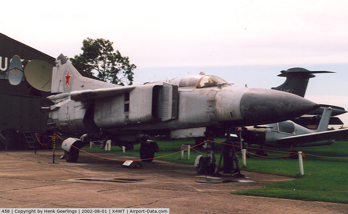 458, Mikoyan-Gurevich MiG-23ML C/N 024003607, Newark Aviation Museum (UK)