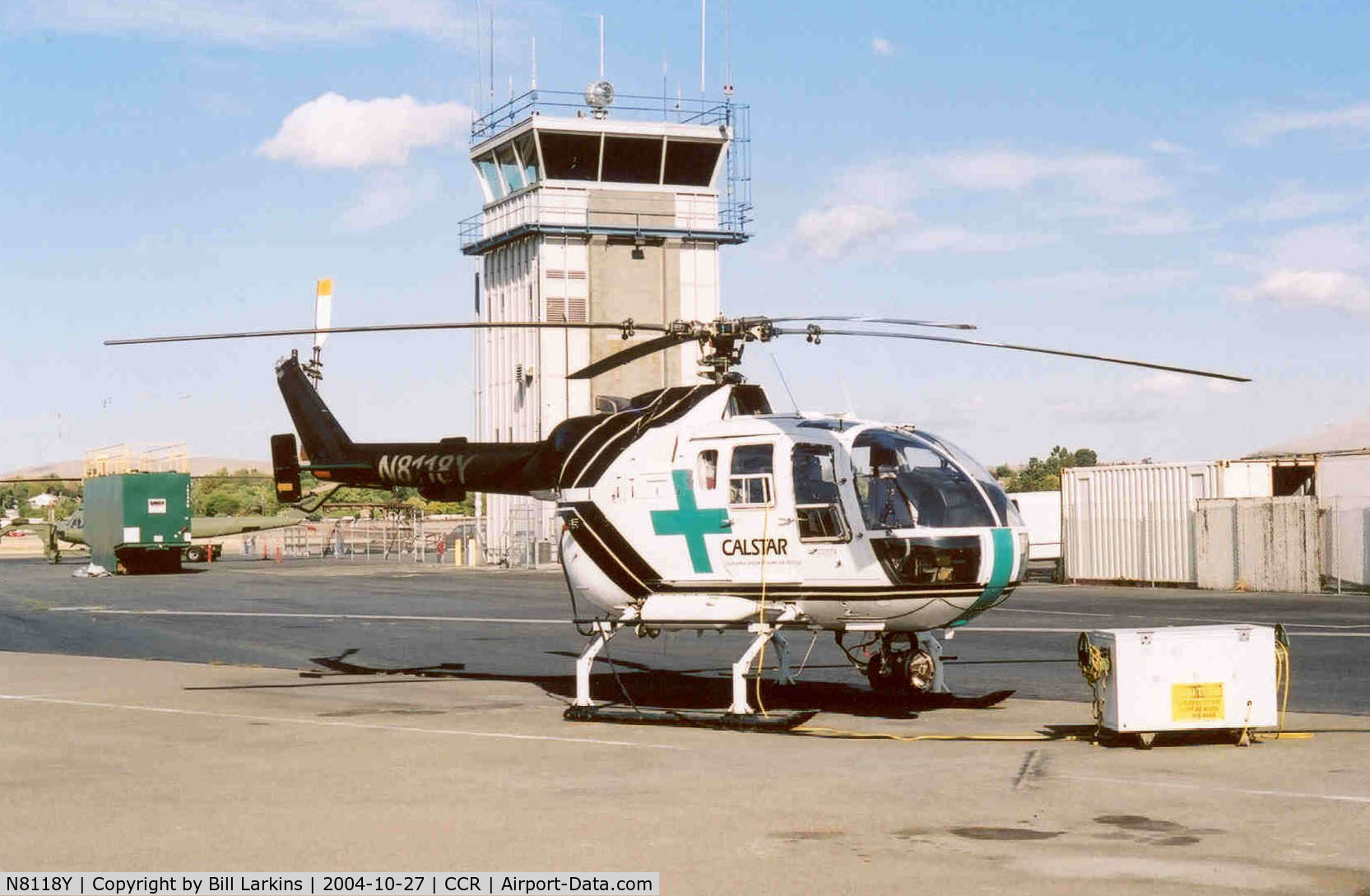 N8118Y, 1989 MBB Bo-105LS-A3 C/N 2017, Calstar medivac helicopter and Control Tower CCR