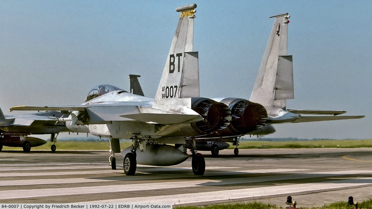 84-0007, 1984 McDonnell Douglas F-15C Eagle C/N 0916/C310, line up for departure