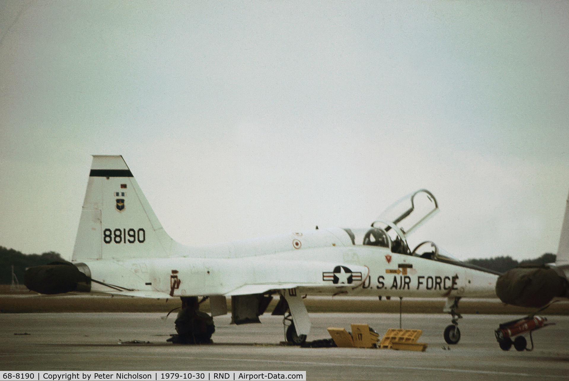 68-8190, 1968 Northrop T-38A-75-NO Talon C/N T.6195, T-38A Talon of the 12th Flying Training Wing on the flight-line at Randolph AFB in November 1979.