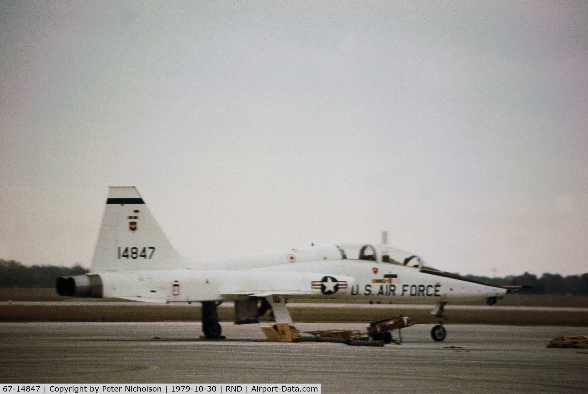 67-14847, 1967 Northrop T-38A Talon C/N T.6043, T-38A Talon of the 12th Flying Training Wing on the flight-line at Randolph AFB in November 1979.