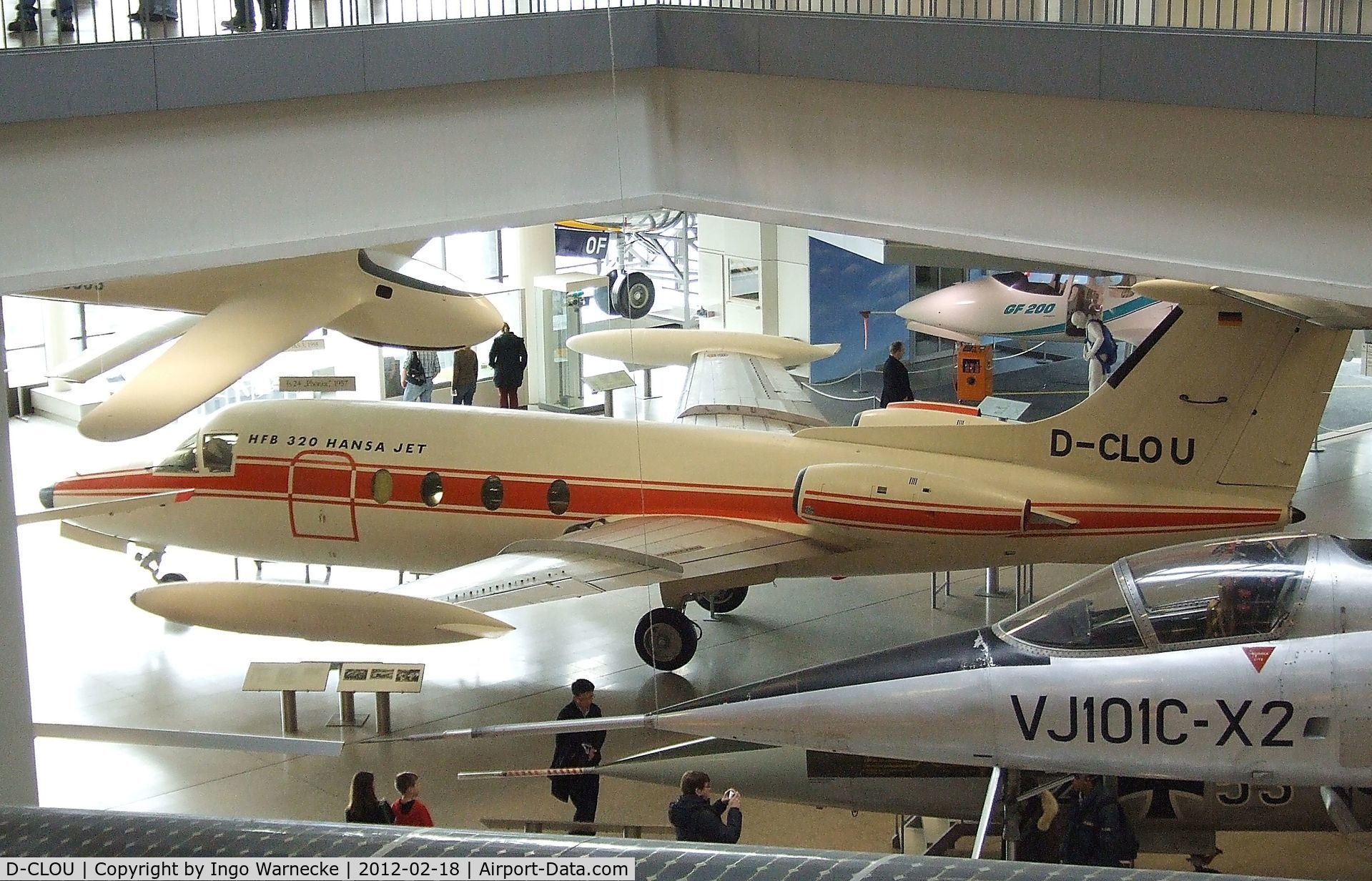 D-CLOU, Hamburger Flugzeugbau HFB-320 Hansa Jet C/N 1002, Hamburger Flugzeugbau HFB-320 Hansa Jet at the Deutsches Museum, München (Munich)