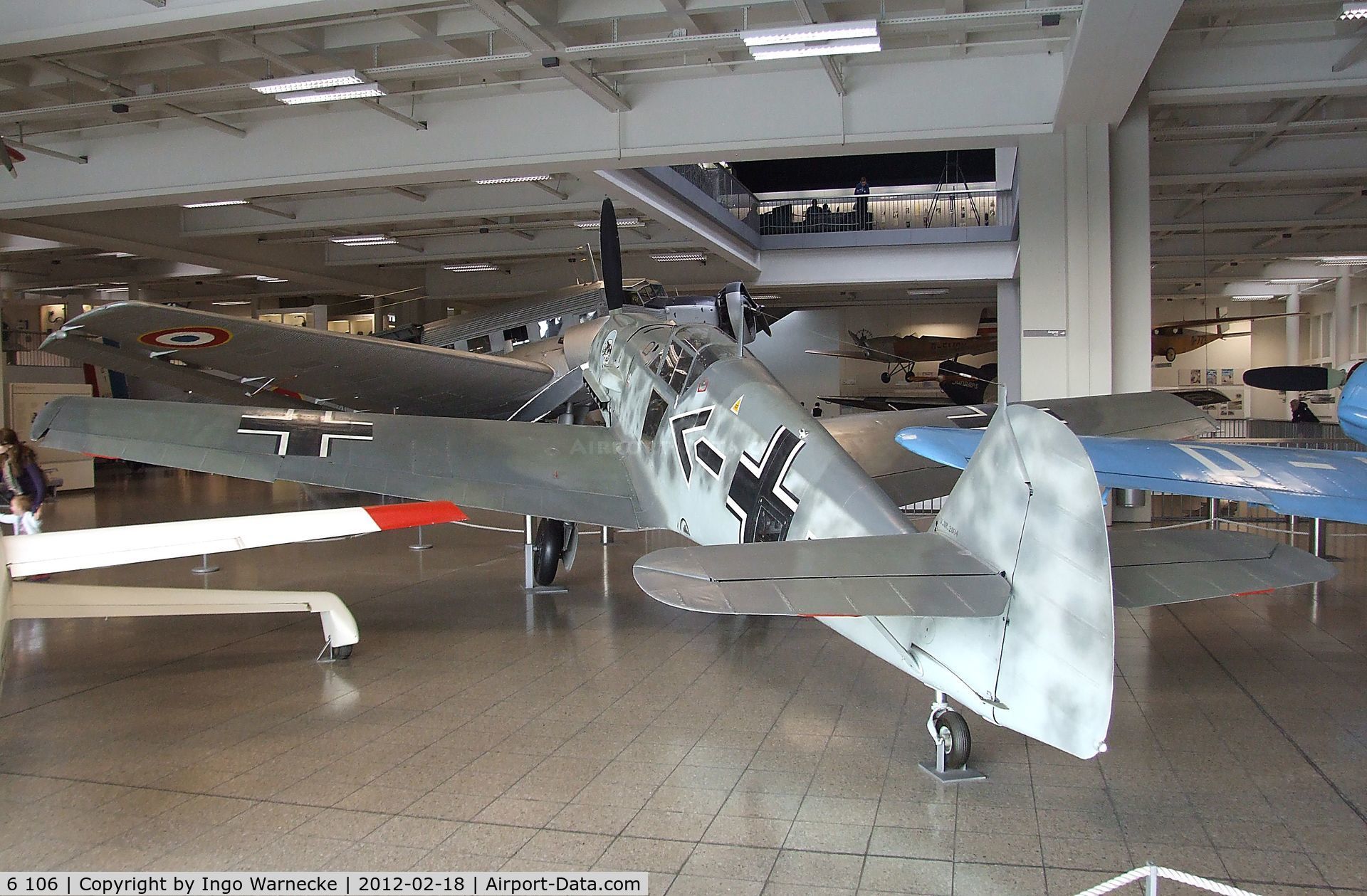 6 106, 1938 Messerschmitt Bf-109E-1 C/N 790, Messerschmitt Bf 109E-1, ex-Legion Condor, ex-Ejercito del Aire, displayed since 1973 in the markings of Werner Mölders' plane, at the Deutsches Museum, München (Munich)