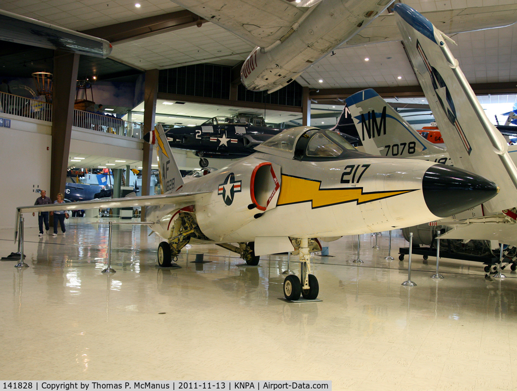 141828, Grumman F11F-1 Tiger C/N 145, A/C displaying the markings of VF-33, modex AF-217, cn # 145, has been restored and is currently on display at the national Museum of naval Aviation, NAS Pensacola, FL (KNPA)