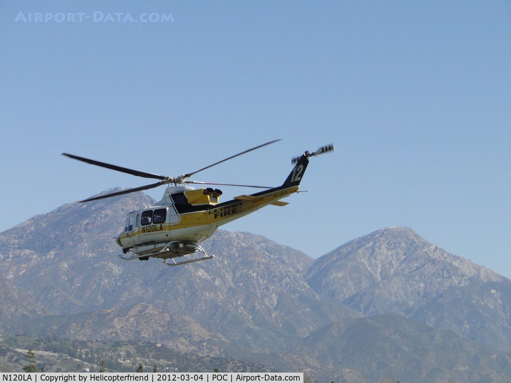 N120LA, 2007 Bell 412EP C/N 36455, Headed north towards the mountains
