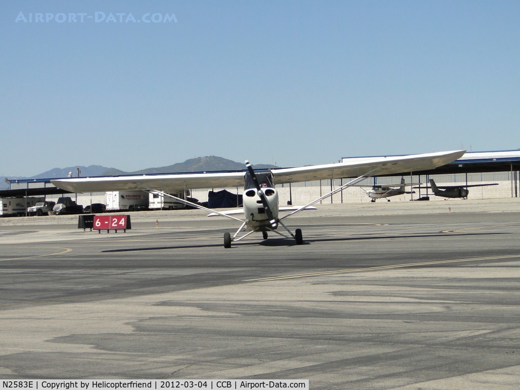 N2583E, 1946 Aeronca 7AC Champion C/N 7AC6166, Taxiing onto the taxiway and going to hanger